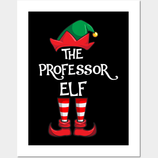 Professor Elf Matching Family Christmas Teacher Posters and Art